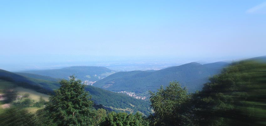Bienvenue dans la Vallée du Florival, située aux pieds des Vosges Alsaciennes - Vue depuis le Hilsen sur les hauteurs de Linthal 
